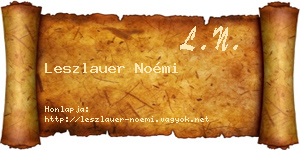Leszlauer Noémi névjegykártya